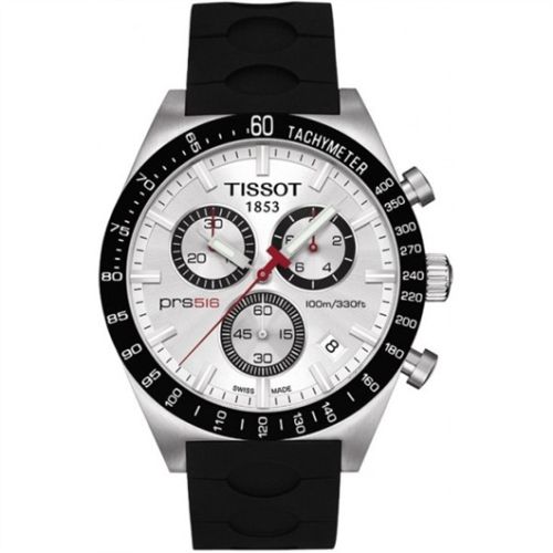 Tissot PRS 516 Quartz Chronograph Silver Rubber